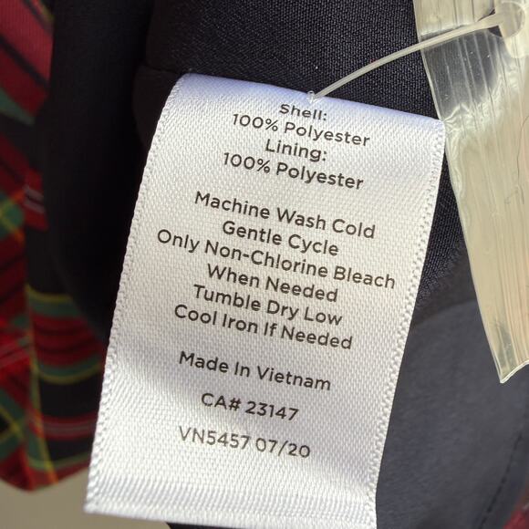 NWT Talbots red tartan plaid sheer off the shoulder blouse - Christmas - size L - Picture 8 of 9